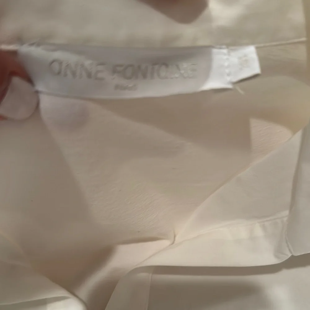 Anne Fontaine White Button Down Shirt with tie up design-no buttons-sz 38=Small - Picture 2 of 8